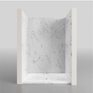 Single Threshold Shower Base with Center Drain, Non-Slip Texture Acrylic and Fiberglass Shower Pan - Slate Gray