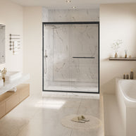 Single Threshold Shower Base with Center Drain, Non-Slip Texture Acrylic and Fiberglass Shower Pan - Slate Gray