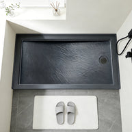 Single Threshold Shower Base with Non-Slip Texture – Right Drain Acrylic and Fiberglass Shower Pan - Gray