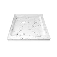 36 in. x 36 in. Shower Base with Corner Drain, Double Threshold Acrylic Shower Pan, Slip-Resistant Textured Floor, Multiple Finish Options