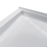 36 in. x 36 in. Shower Base with Corner Drain, Double Threshold Acrylic Shower Pan, Slip-Resistant Textured Floor, Multiple Finish Options