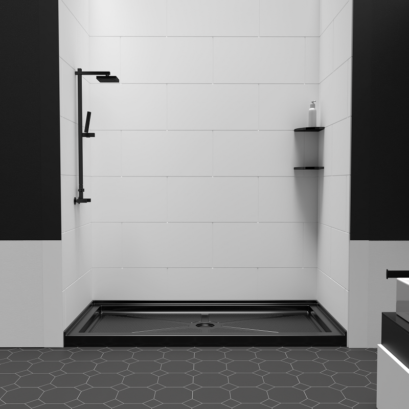 White Large Tile Acrylic Shower Wall Panels – 0.11in Thick, Includes Corner & Edge Trim, Waterproof & Low-Maintenance Bathroom Upgrade