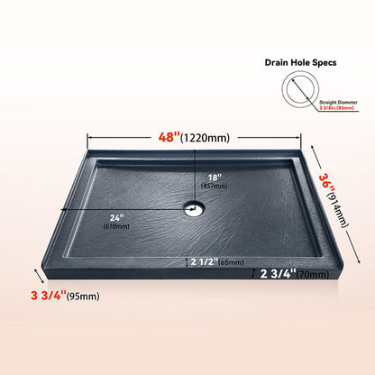 48 x 36 Center Drain Shower Base