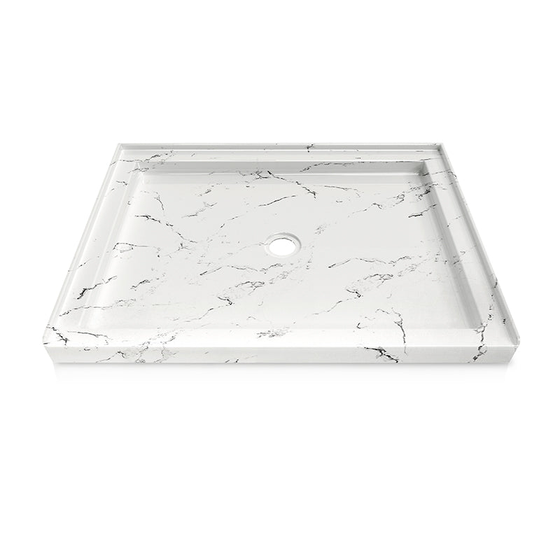 48 in. x 36 in. Center Drain Shower Base, Single Threshold Alcove Acrylic Shower Pan with Integrated Tile Flange, Low Profile Slip-Resistant Floor, Multiple Finish Options