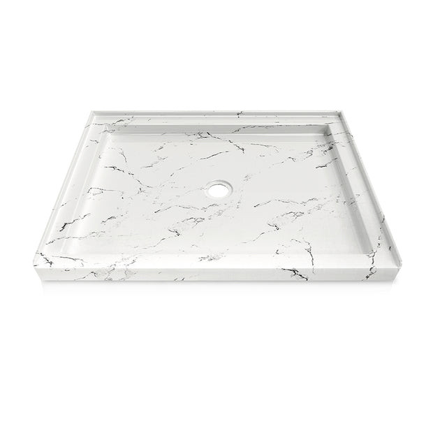 48 in. x 36 in. Center Drain Shower Base, Single Threshold Alcove Acrylic Shower Pan with Integrated Tile Flange, Low Profile Slip-Resistant Floor, Multiple Finish Options