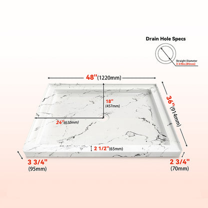 48 x 36 Center Drain Shower Base