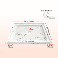 48 in. x 36 in. Center Drain Shower Base, Single Threshold Alcove Acrylic Shower Pan with Integrated Tile Flange, Low Profile Slip-Resistant Floor, Multiple Finish Options