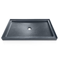 60 in. x 32 in. Center Drain Shower Base, Single Threshold Alcove Acrylic Shower Pan with Integrated Flange, Slip-Resistant Textured Floor, Multiple Finish Options