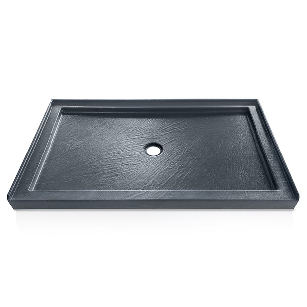 60 in. x 32 in. Center Drain Shower Base, Single Threshold Alcove Acrylic Shower Pan with Integrated Flange, Slip-Resistant Textured Floor, Multiple Finish Options