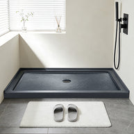 60 in. x 32 in. Center Drain Shower Base, Single Threshold Alcove Acrylic Shower Pan with Integrated Flange, Slip-Resistant Textured Floor, Multiple Finish Options