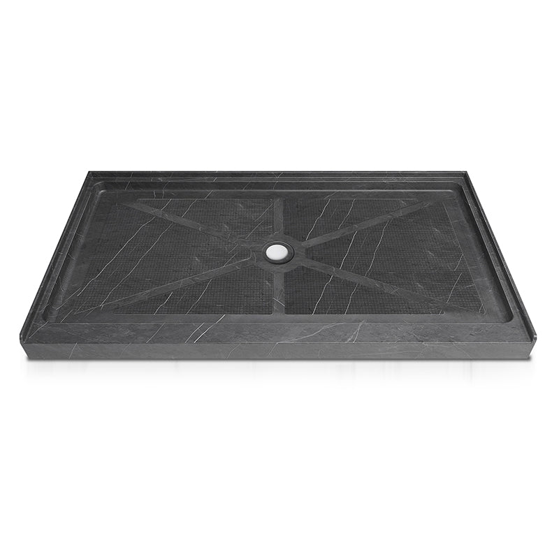 60 in. x 32 in. Center Drain Shower Base, Single Threshold Alcove Acrylic Shower Pan with Integrated Flange, Slip-Resistant Textured Floor, Multiple Finish Options