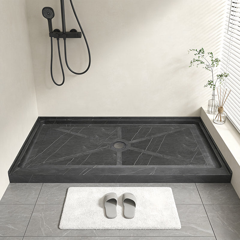 60 in. x 32 in. Center Drain Shower Base, Single Threshold Alcove Acrylic Shower Pan with Integrated Flange, Slip-Resistant Textured Floor, Multiple Finish Options
