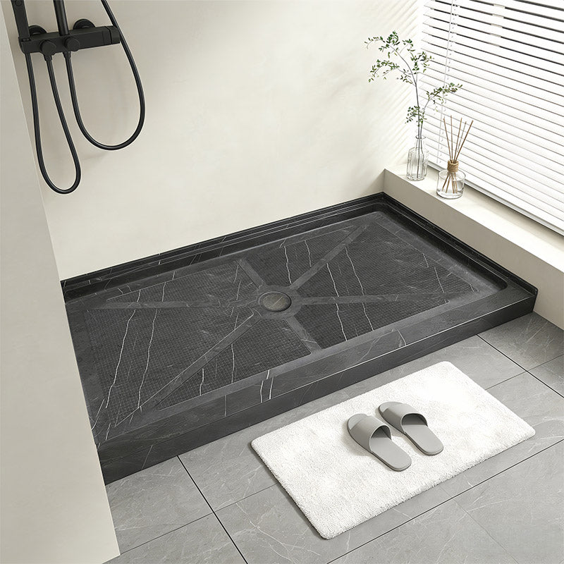 60 in. x 32 in. Center Drain Shower Base, Single Threshold Alcove Acrylic Shower Pan with Integrated Flange, Slip-Resistant Textured Floor, Multiple Finish Options