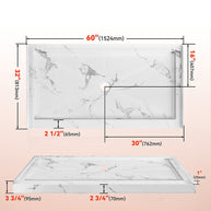 60 in. x 32 in. Center Drain Shower Base, Single Threshold Alcove Acrylic Shower Pan with Integrated Flange, Slip-Resistant Textured Floor, Multiple Finish Options