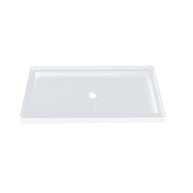 60 in. x 32 in. Center Drain Shower Base, Single Threshold Alcove Acrylic Shower Pan with Integrated Flange, Slip-Resistant Textured Floor, Multiple Finish Options