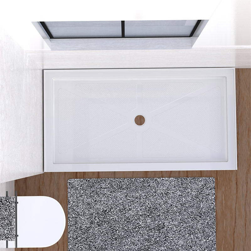 60 in. x 32 in. Center Drain Shower Base, Single Threshold Alcove Acrylic Shower Pan with Integrated Flange, Slip-Resistant Textured Floor, Multiple Finish Options