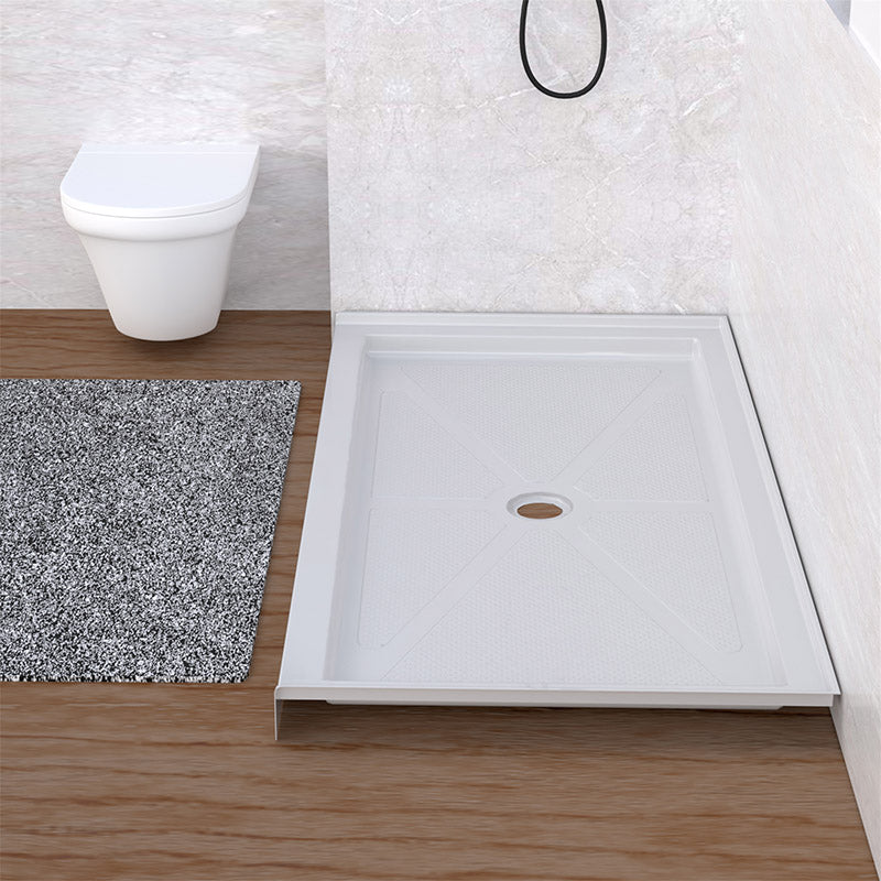 60 in. x 32 in. Center Drain Shower Base, Single Threshold Alcove Acrylic Shower Pan with Integrated Flange, Slip-Resistant Textured Floor, Multiple Finish Options