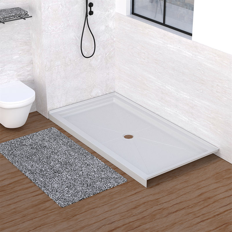 60 in. x 32 in. Center Drain Shower Base, Single Threshold Alcove Acrylic Shower Pan with Integrated Flange, Slip-Resistant Textured Floor, Multiple Finish Options
