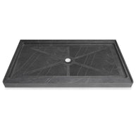 60 in. x 34 in. Center Drain Shower Base, Single Threshold Alcove Acrylic Shower Pan with 3-Sided Integrated Tile Flange, Slip-Resistant Floor, Multiple Finish Options