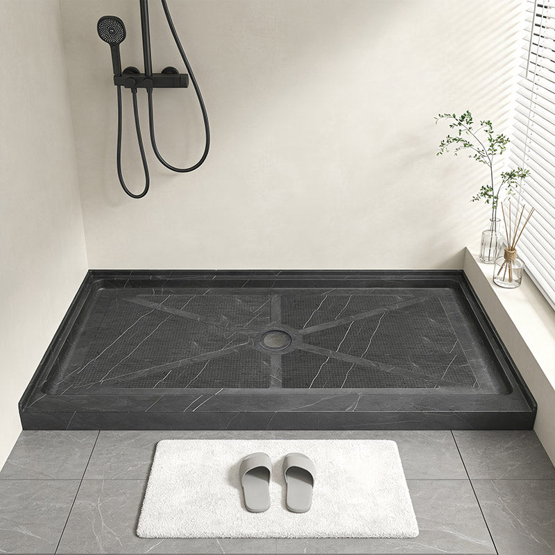 60 in. x 34 in. Center Drain Shower Base, Single Threshold Alcove Acrylic Shower Pan with 3-Sided Integrated Tile Flange, Slip-Resistant Floor, Multiple Finish Options