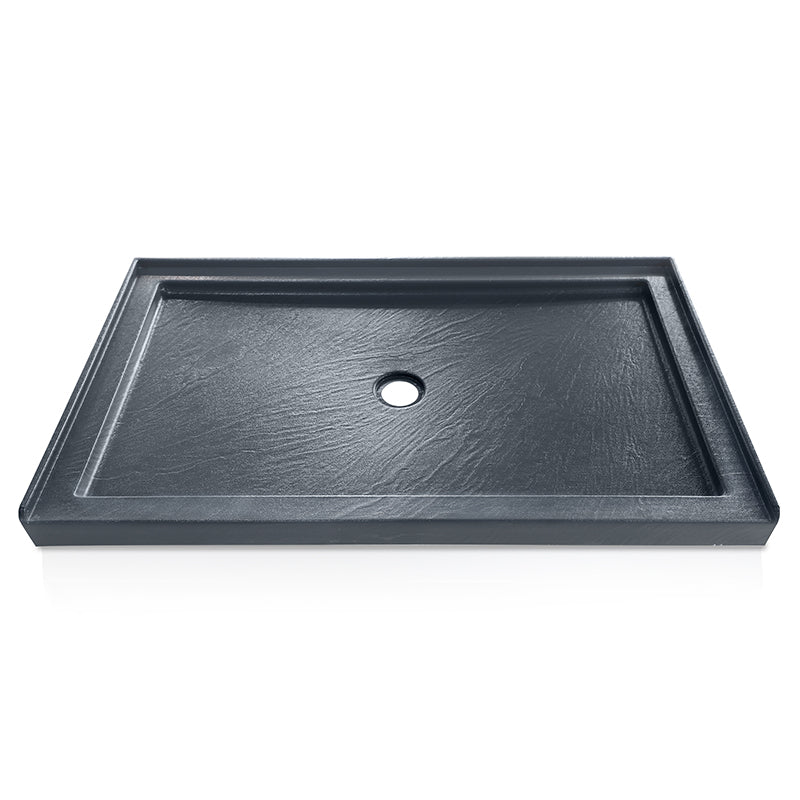 60 in. x 36 in. Center Drain Shower Base, Single Threshold Alcove Acrylic Shower Pan with Integrated Tile Flange, Slip-Resistant Floor, Multiple Finish Options