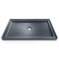 60 in. x 36 in. Center Drain Shower Base, Single Threshold Alcove Acrylic Shower Pan with Integrated Tile Flange, Slip-Resistant Floor, Multiple Finish Options