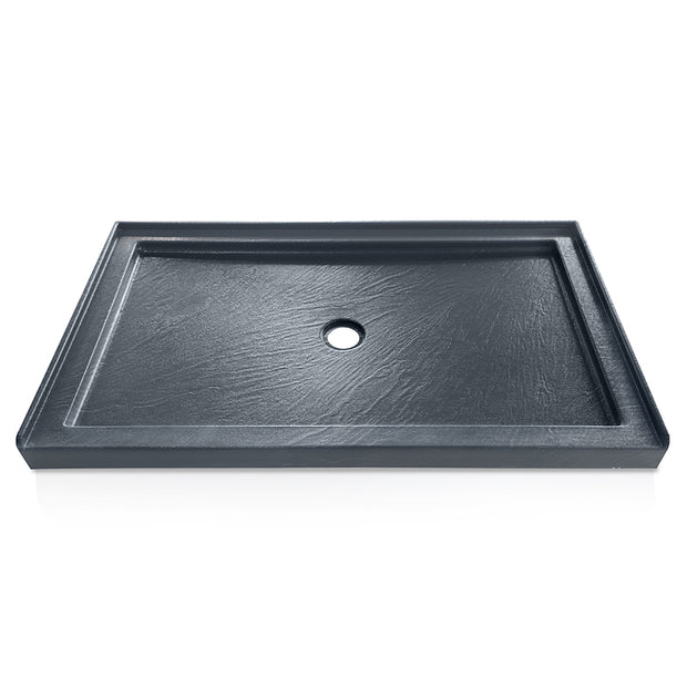 60 in. x 36 in. Center Drain Shower Base, Single Threshold Alcove Acrylic Shower Pan with Integrated Tile Flange, Slip-Resistant Floor, Multiple Finish Options