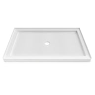60 in. x 36 in. Center Drain Shower Base, Single Threshold Alcove Acrylic Shower Pan with Integrated Tile Flange, Slip-Resistant Floor, Multiple Finish Options