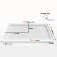 60 in. x 36 in. Center Drain Shower Base, Single Threshold Alcove Acrylic Shower Pan with Integrated Tile Flange, Slip-Resistant Floor, Multiple Finish Options