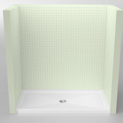 72 in. x 36 in. Center Drain Shower Base, Single Threshold Alcove Acrylic Shower Pan with 3-Sided Integrated Tile Flange, Slip-Resistant Floor, White
