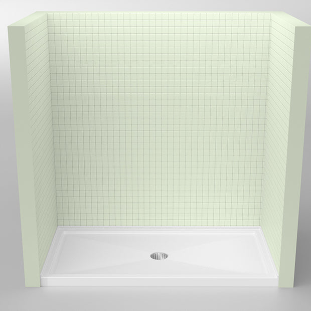 72 in. x 36 in. Center Drain Shower Base, Single Threshold Alcove Acrylic Shower Pan with 3-Sided Integrated Tile Flange, Slip-Resistant Floor, White