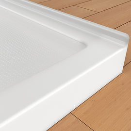 72 in. x 36 in. Center Drain Shower Base, Single Threshold Alcove Acrylic Shower Pan with 3-Sided Integrated Tile Flange, Slip-Resistant Floor, White