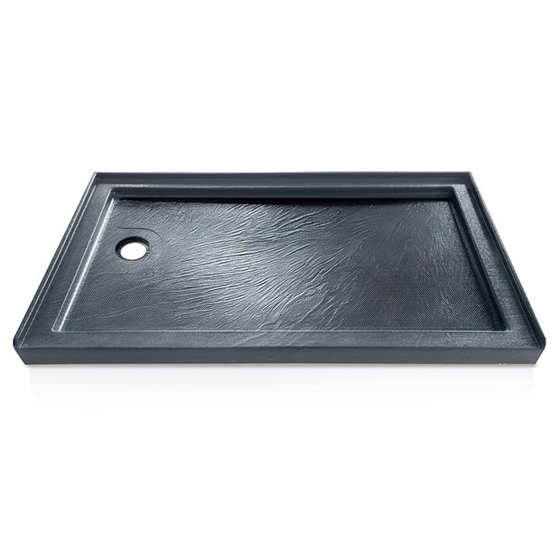 60 in. x 30 in. Left Drain Shower Base, Single Threshold Alcove Acrylic Shower Pan with Integrated Flange, Low Profile Slip-Resistant Floor, Multiple Finish Options