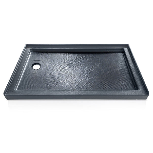 60 in. x 32 in. Left Drain Shower Base, Single Threshold Alcove Acrylic Shower Pan, Low Profile Slip-Resistant Floor with Integrated Flange, Multiple Finish Options