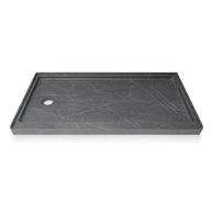 60 in. x 32 in. Left Drain Shower Base, Single Threshold Alcove Acrylic Shower Pan, Low Profile Slip-Resistant Floor with Integrated Flange, Multiple Finish Options