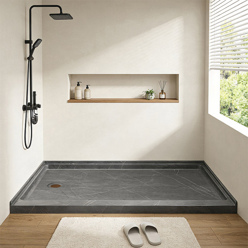60 in. x 32 in. Left Drain Shower Base, Single Threshold Alcove Acrylic Shower Pan, Low Profile Slip-Resistant Floor with Integrated Flange, Multiple Finish Options