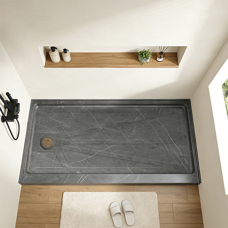 60 in. x 32 in. Left Drain Shower Base, Single Threshold Alcove Acrylic Shower Pan, Low Profile Slip-Resistant Floor with Integrated Flange, Multiple Finish Options