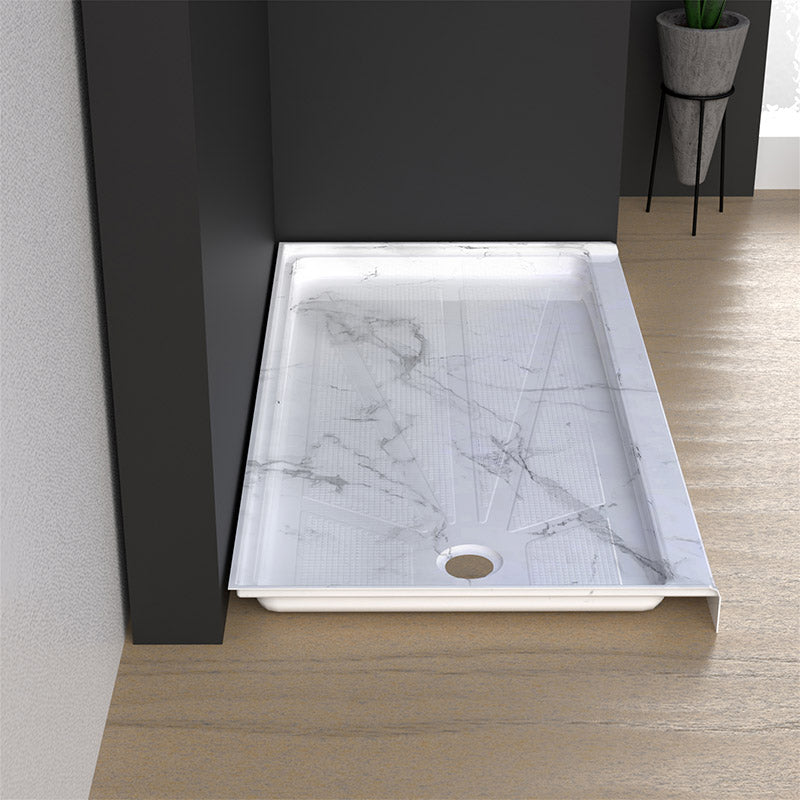 60 in. x 32 in. Left Drain Shower Base, Single Threshold Alcove Acrylic Shower Pan, Low Profile Slip-Resistant Floor with Integrated Flange, Multiple Finish Options