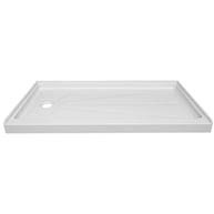 60 in. x 32 in. Left Drain Shower Base, Single Threshold Alcove Acrylic Shower Pan, Low Profile Slip-Resistant Floor with Integrated Flange, Multiple Finish Options