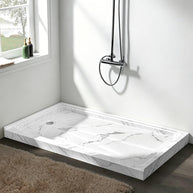 60 in. x 34 in. Left Drain Shower Base, Single Threshold Alcove Acrylic Shower Pan, Slip-Resistant Textured Floor, Multiple Finish Options