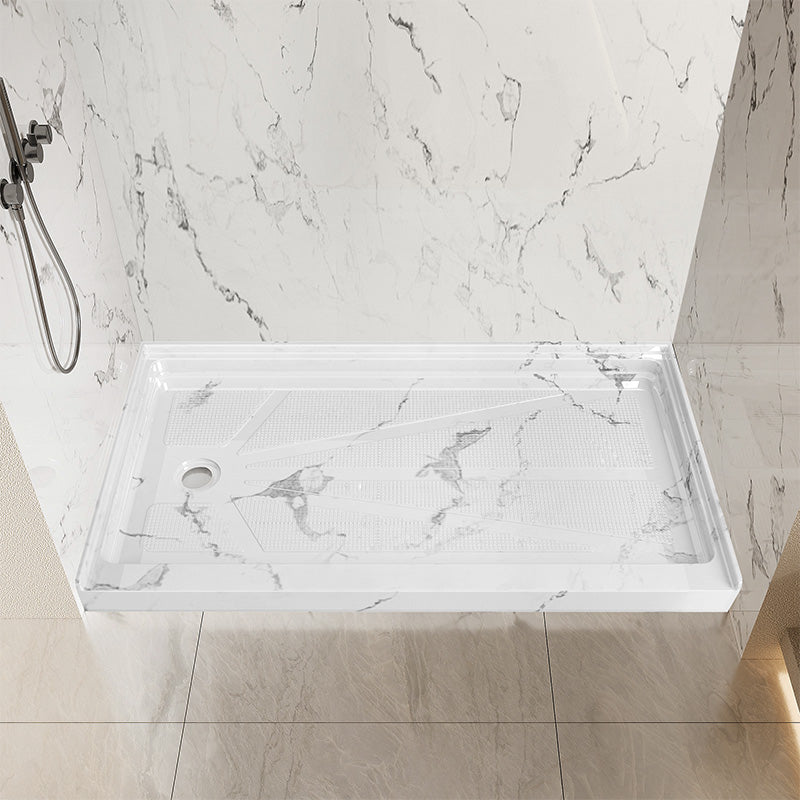 60 in. x 34 in. Left Drain Shower Base, Single Threshold Alcove Acrylic Shower Pan, Slip-Resistant Textured Floor, Multiple Finish Options