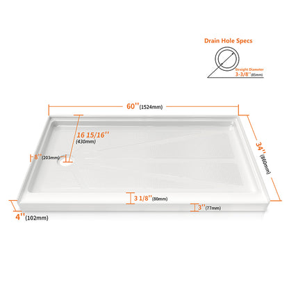 60 x 34 Left Drain Shower Base