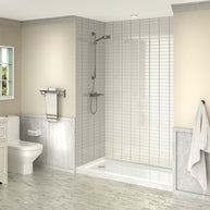 60 in. x 34 in. Left Drain Shower Base, Single Threshold Alcove Acrylic Shower Pan, Slip-Resistant Textured Floor, Multiple Finish Options