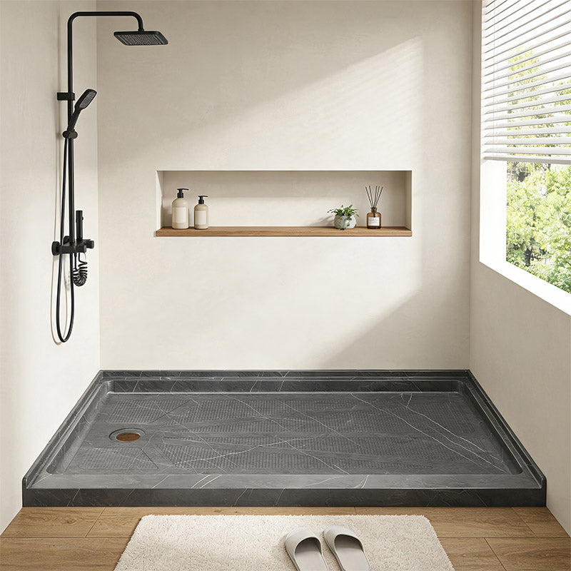 60 in. x 36 in. Shower Base with Left Drain, Single Threshold Alcove Acrylic Shower Pan, Low Profile Slip-Resistant Floor, Multiple Finish Options