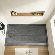 60 in. x 36 in. Shower Base with Left Drain, Single Threshold Alcove Acrylic Shower Pan, Low Profile Slip-Resistant Floor, Multiple Finish Options