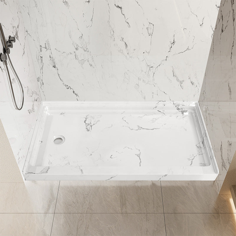60 in. x 36 in. Shower Base with Left Drain, Single Threshold Alcove Acrylic Shower Pan, Low Profile Slip-Resistant Floor, Multiple Finish Options