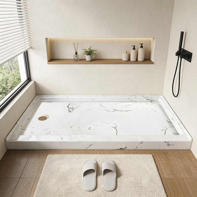 60 in. x 36 in. Shower Base with Left Drain, Single Threshold Alcove Acrylic Shower Pan, Low Profile Slip-Resistant Floor, Multiple Finish Options