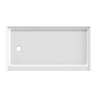 60 in. x 36 in. Shower Base with Left Drain, Single Threshold Alcove Acrylic Shower Pan, Low Profile Slip-Resistant Floor, Multiple Finish Options