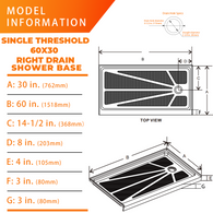 60 x 30 Alcove Shower Base