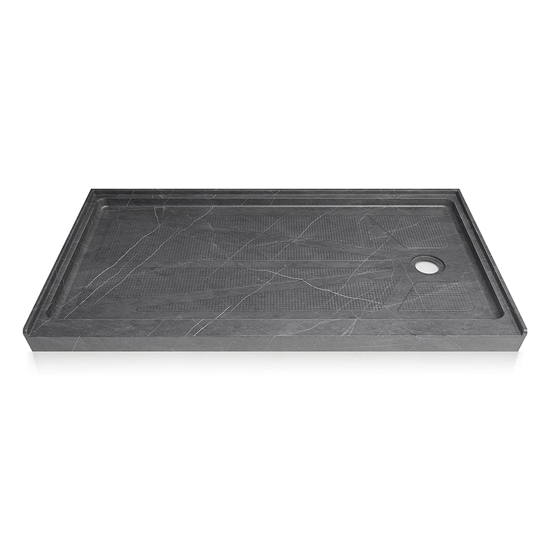 60 in. x 32 in. Right Drain Shower Base, Single Threshold Alcove Acrylic Shower Pan with Integrated Tile Flange, Low Profile Slip-Resistant Floor, Multiple Finish Options